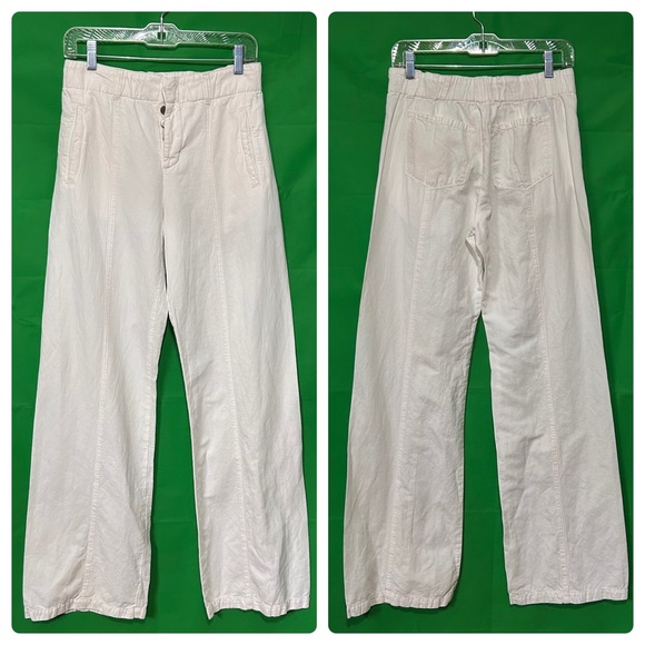 J BRAND White Linen/Cotton Wide Leg Pants Size 25 - Picture 1 of 15